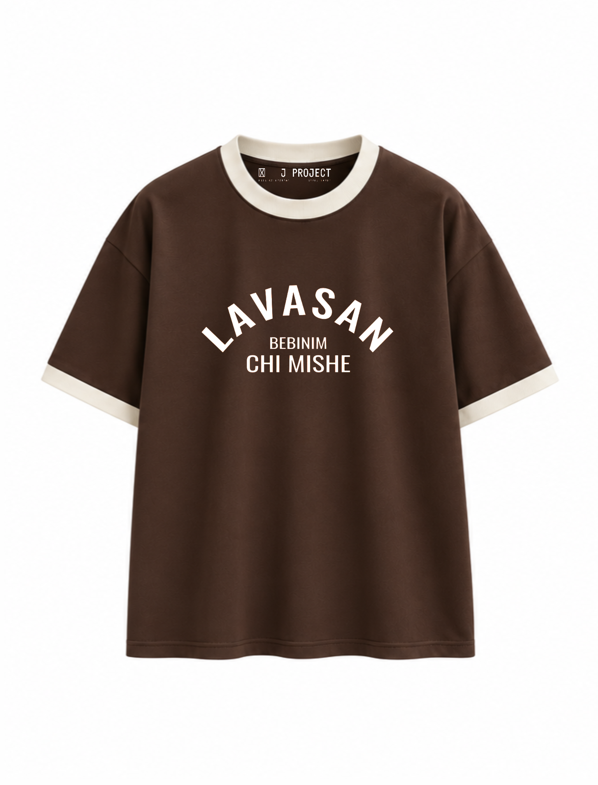 تیشرت رگولار J PROJECT طرح LAVASAN قهوه ای