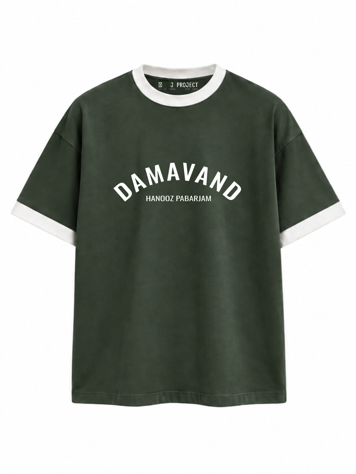 تیشرت رگولار J PROJECT طرح DAMAVAND سبز